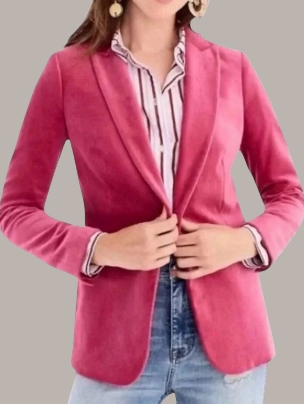 J.Crew Parke Blazer in Dried Rose Pink Velvet Single Button Blazer 8 Office Wear